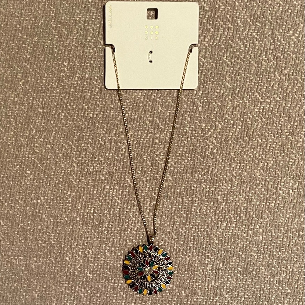 CLICK SIX MULTICOLOURED MANDALA NECKLACE